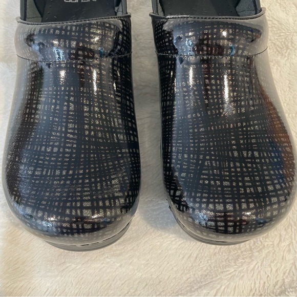 Dansko Professional Glitter Plaid Sparkle Clogs Black Silver NEW 41 / 10.5 11 - Picture 1 of 10